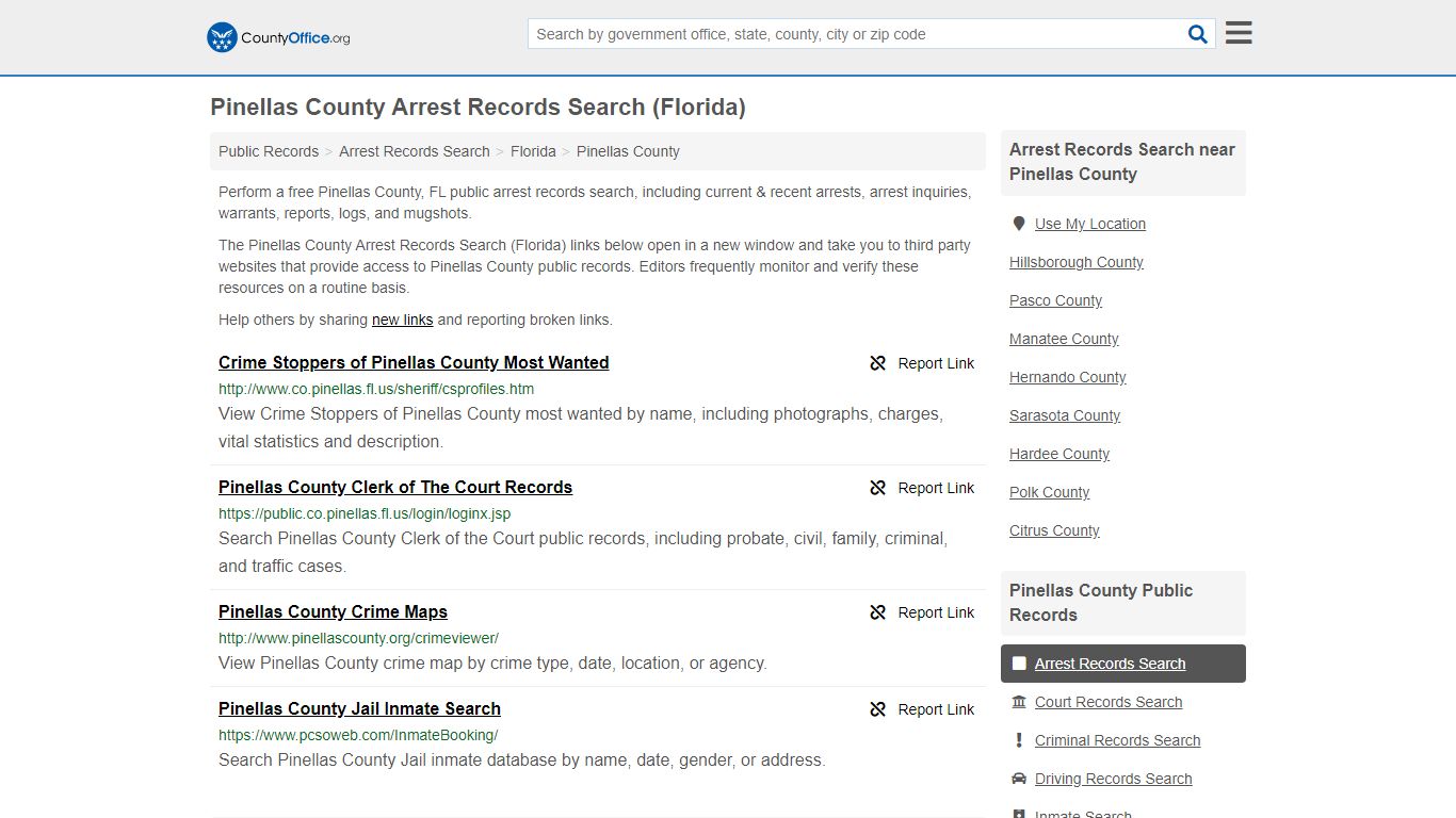Arrest Records Search - Pinellas County, FL (Arrests ...